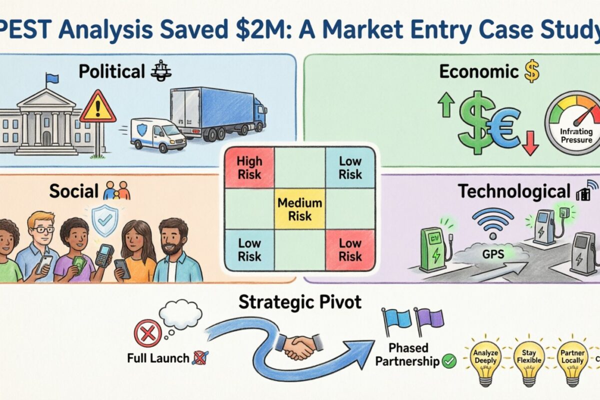 Fallstudie im Detail: Wie ein gescheiterter Markteintritt durch eine gründliche PEST-Analyse verhindert wurde