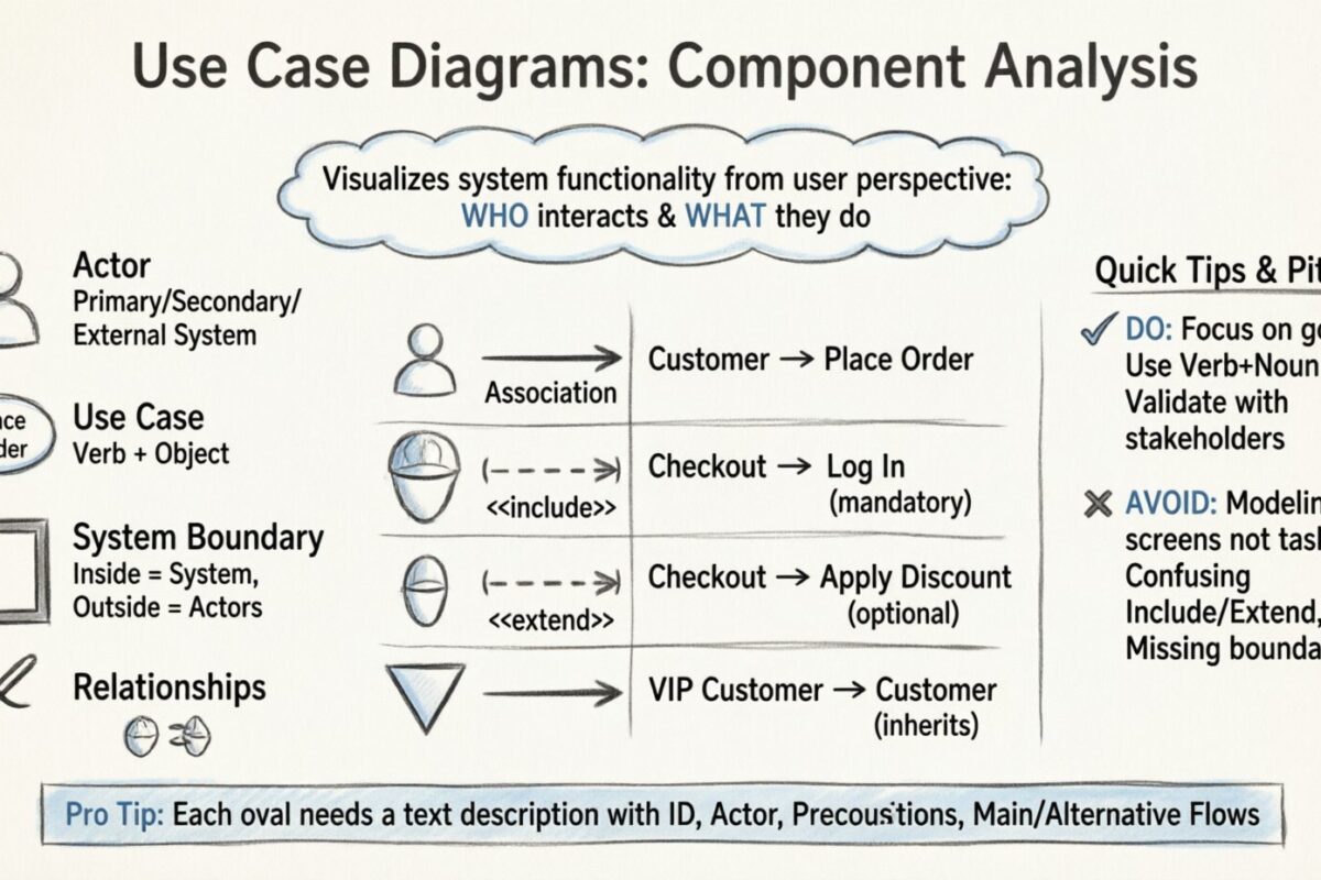 Die Grundlagen analysiert: Eine Komponentenanalyse von Use-Case-Diagrammen