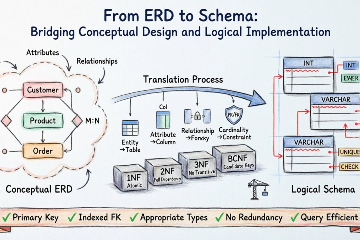 Desde el ERD hasta el esquema: Cerrando la brecha entre el diseño conceptual y la implementación lógica