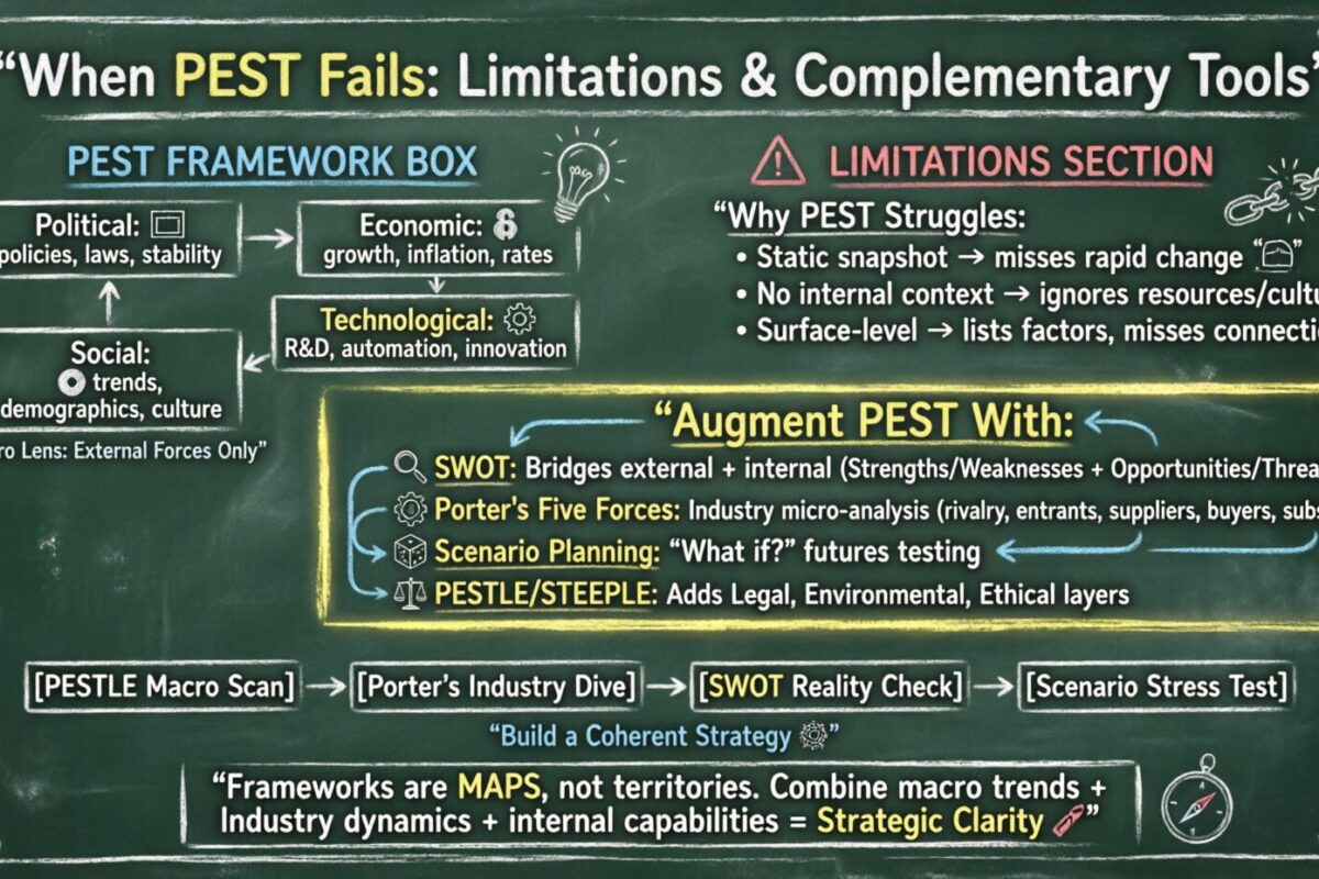 Cuando el análisis PEST falla: Reconociendo limitaciones y herramientas complementarias para mercados complejos