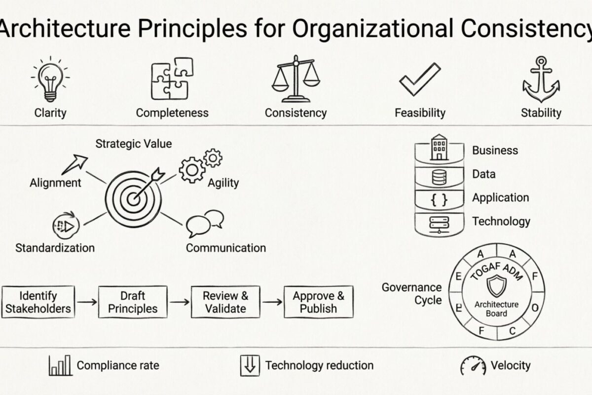 Guía TOGAF: Definición de principios de arquitectura claros para la consistencia organizacional