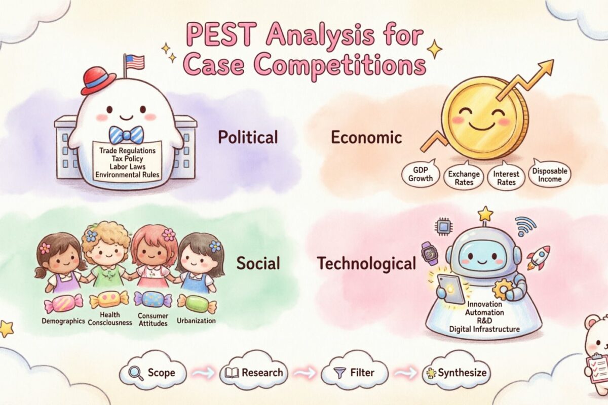 Du théorique au pratique : un parcours complet de l’analyse PEST pour les concours de cas
