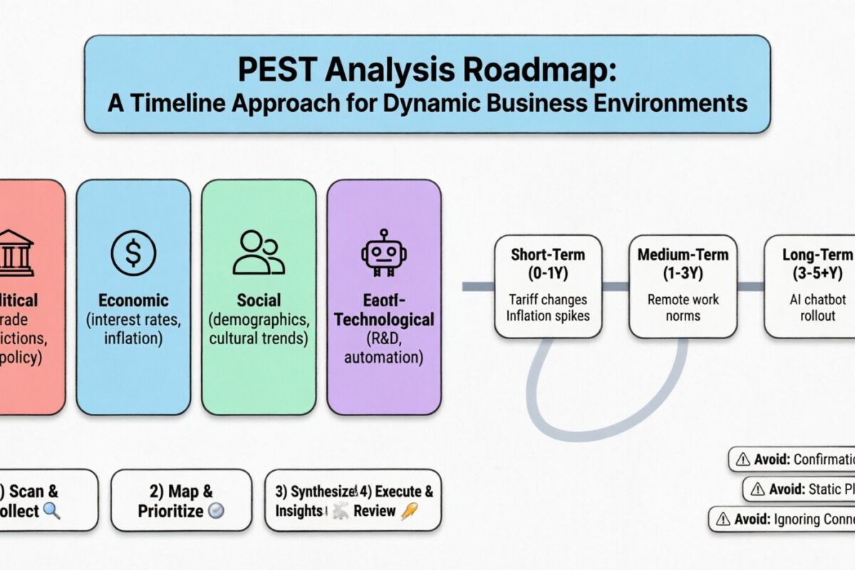 Le plan d’action de l’analyse PEST : une approche chronologique pour les environnements commerciaux dynamiques