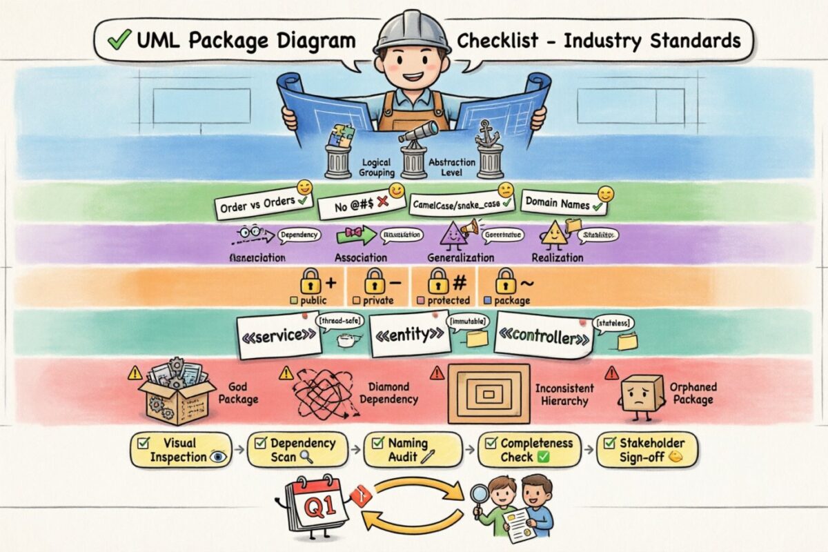 Checklist : Veiller à ce que votre diagramme de paquet UML respecte les normes du secteur
