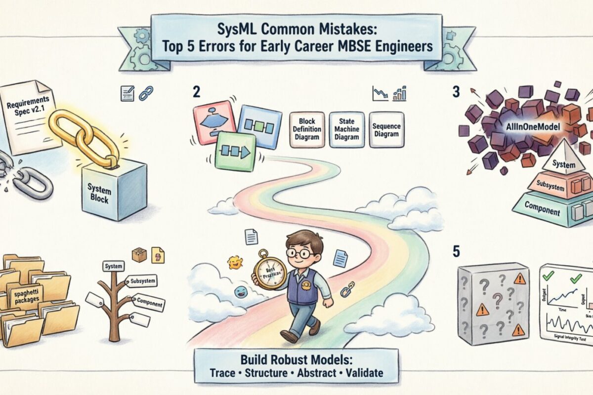 SysMLのよくある誤り：初心者のMBSEエンジニアがモデル開発を停滞させる5つの主要なミス