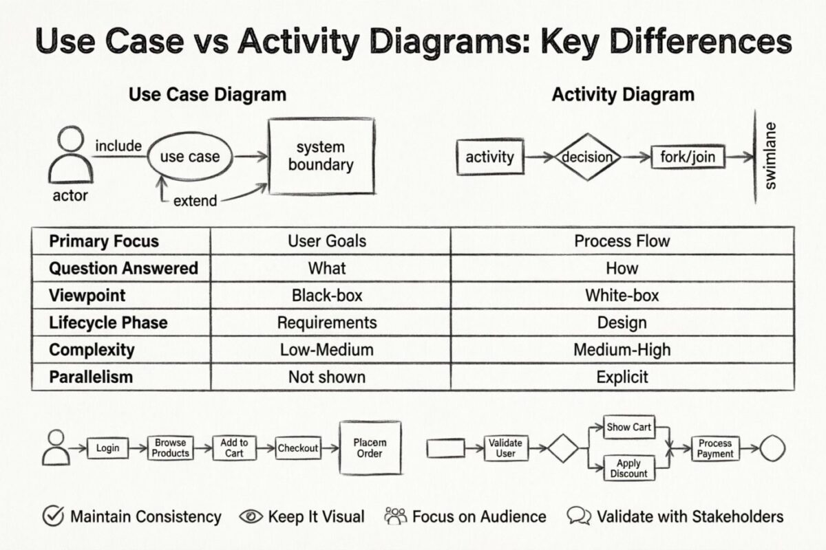 Diagramas de Caso de Uso vs. Diagramas de Atividade: Principais Diferenças Explicadas