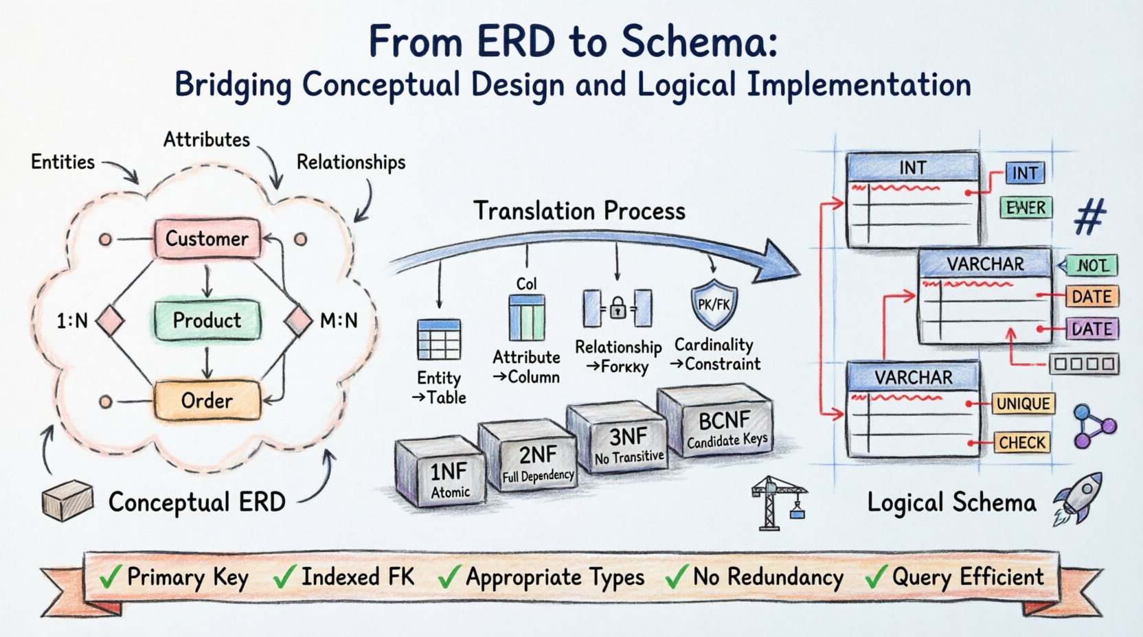 From ERD to Schema: Bridging Conceptual Design and Logical Implementation