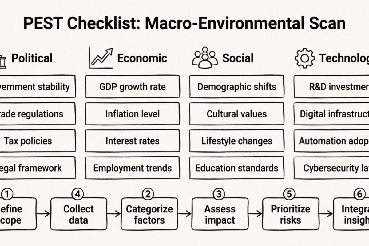 The PEST Checklist: Your Essential Reference for Structuring Macro-Environmental Scans The PEST Checklist: Your Essential Reference for Structuring Macro-Environmental Scans