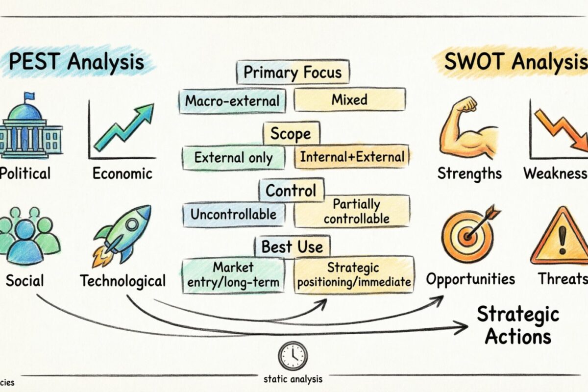 PEST Analysis vs. SWOT: A Direct Comparison for MBA Students to Avoid Common Pitfalls