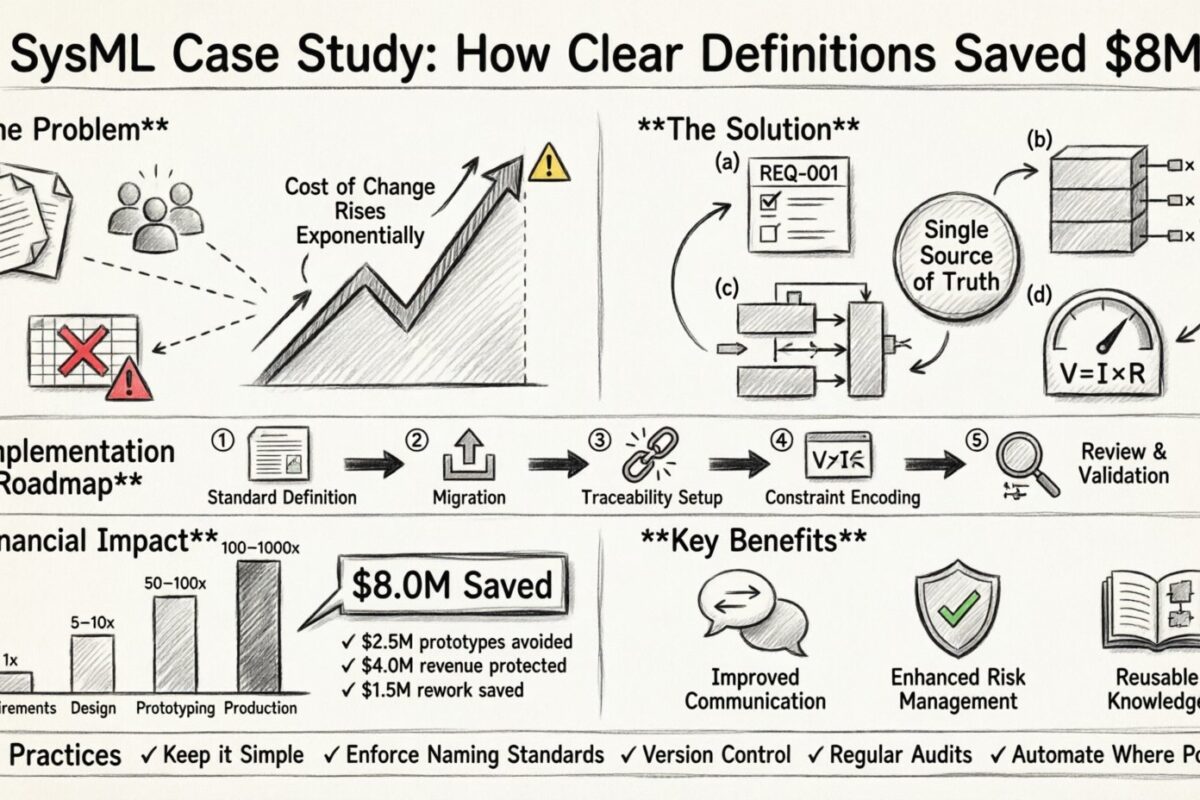 SysML Case Study: How Clear SysML Definitions Saved Millions in Late-Stage Design Changes SysML Case Study: How Clear SysML Definitions Saved Millions in Late-Stage Design Changes