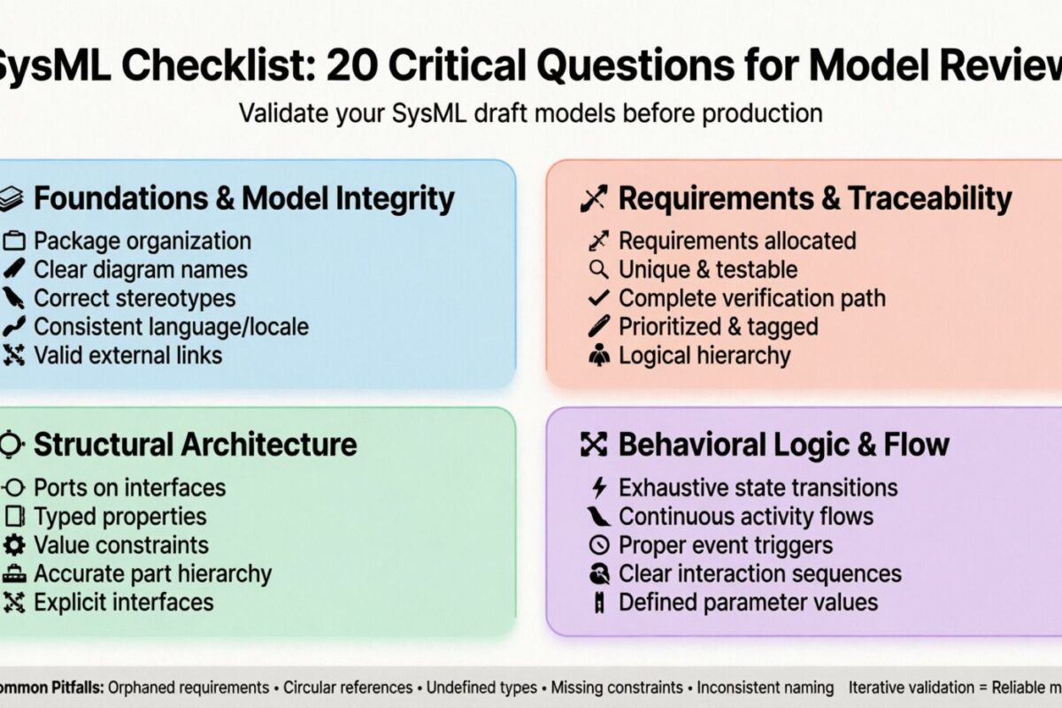 SysML Checklist: 20 Critical Questions to Ask Yourself When Reviewing a Draft Model