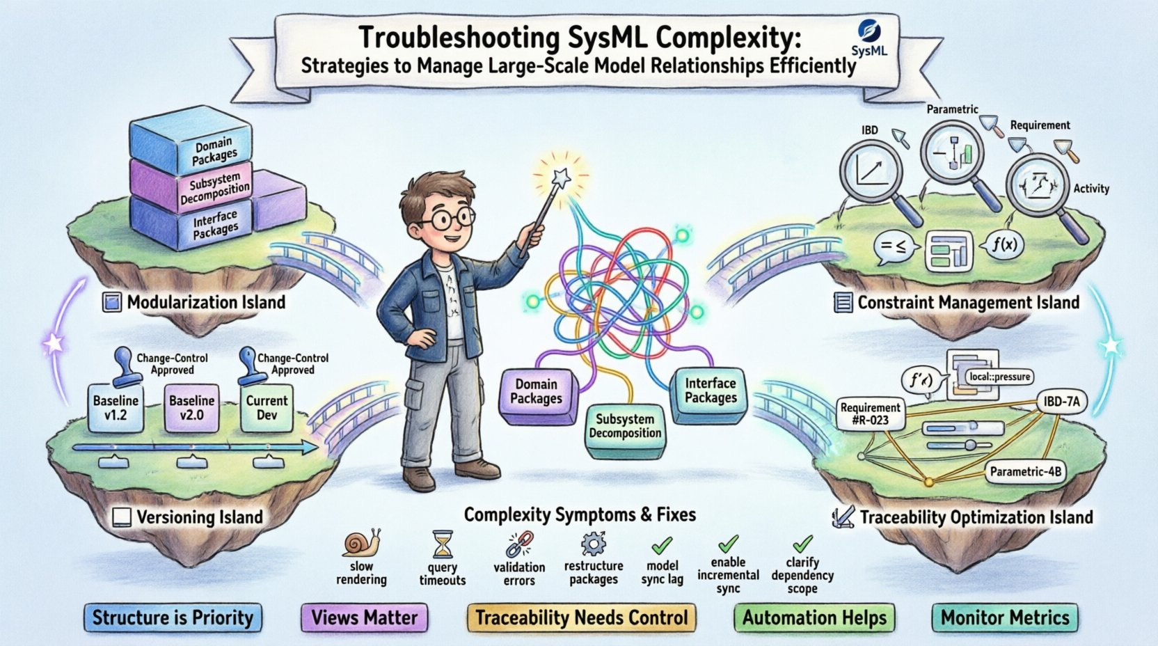 Troubleshooting SysML Complexity: Strategies to Manage Large-Scale Model Relationships Efficiently Troubleshooting SysML Complexity: Strategies to Manage Large-Scale Model Relationships Efficiently