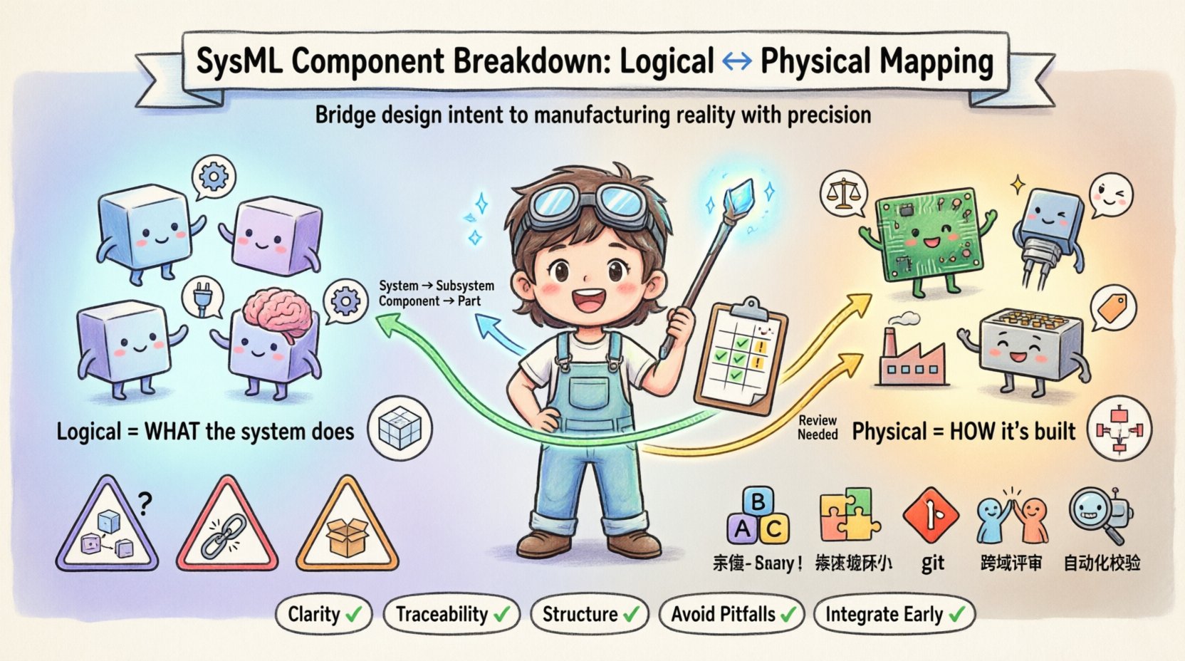 SysML Component Breakdown: Mapping Physical Assets to Logical Blocks with Precision