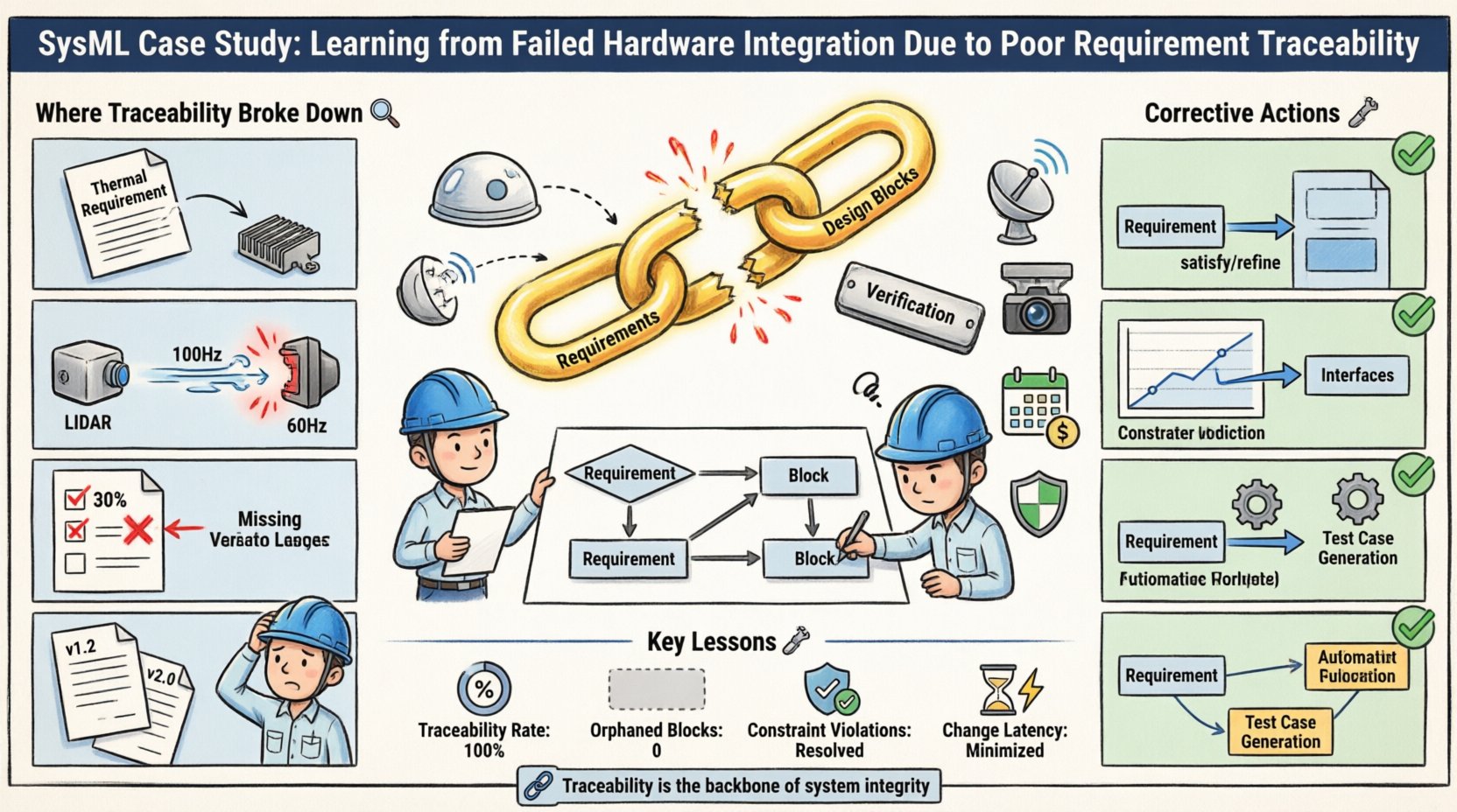 SysML Case Study: Learning from a Failed Hardware Integration Due to Poor Requirement Traceability