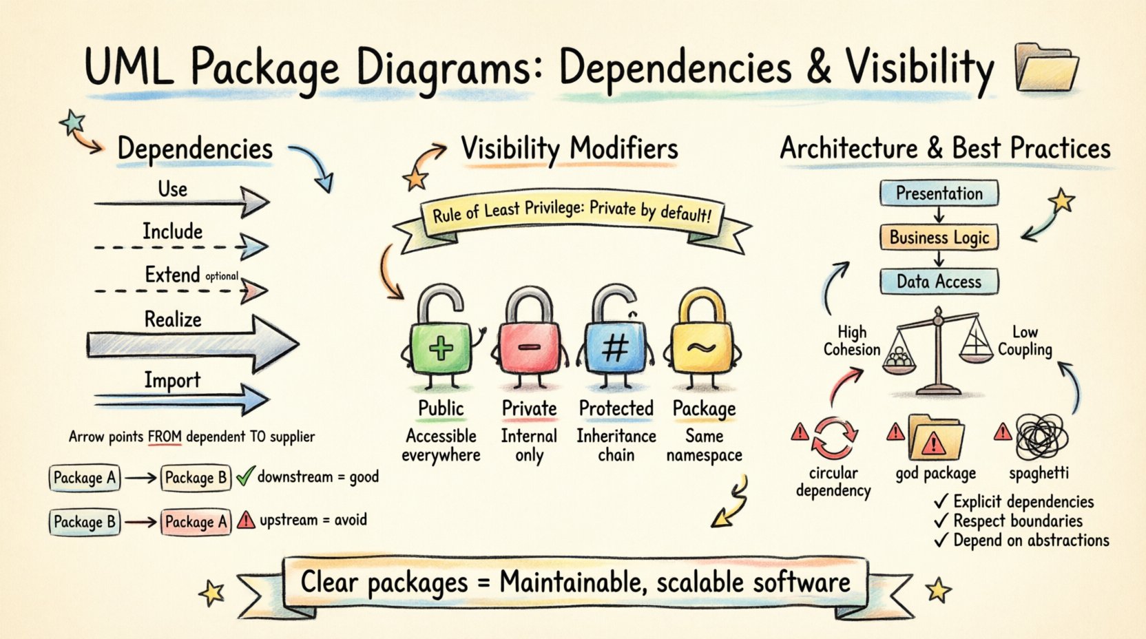 Deep Dive: Understanding Dependencies and Visibility in UML Package Diagrams Deep Dive: Understanding Dependencies and Visibility in UML Package Diagrams