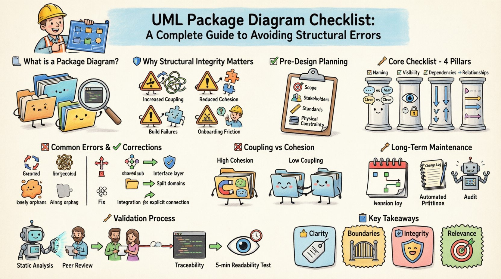 UML Package Diagram Checklist: A Complete Guide to Avoiding Structural Errors UML Package Diagram Checklist: A Complete Guide to Avoiding Structural Errors
